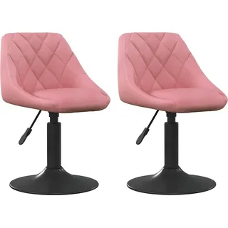 vidaXL Esszimmerstühle 2 Stk. Drehbar Rosa Samt - Rosa