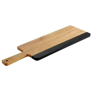 APS Servierbrett Akazie-Schiefer 2-tlg. 36,5 x 15 cm Braun/Schwarz