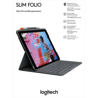 Logitech Slim Folio für iPad 10,2" (7. Generation) Grau