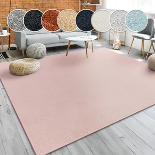 Paco Home Porto 890", rosa (rosé), B:80cm H:13mm L:150cm, Obermaterial: 100% Polypropylen, Teppiche, Teppich, Kurzflor, Uni-Farben, ideal im Wohnzimmer , Schlafzimmer