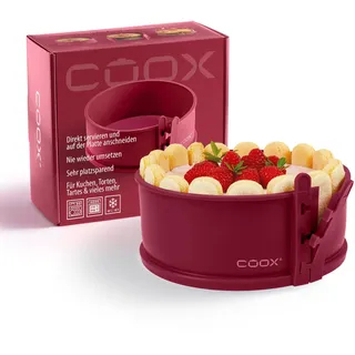 coox Springform mit Glasboden ⌀ 18 cm in Dunkelrot, backen und direkt auf der Glasplatte servieren und schneiden, kein Umsetzen nötig