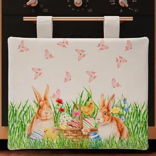 PETTI Artigiani Italiani - Backofenabdeckung Ostern, Backofenabdeckung Ostern Küche, Moderne Backofenabdeckung, im Digitaldruck Bunny, 100% Made in Italy (CPRFD-BUNNY-1PZ)