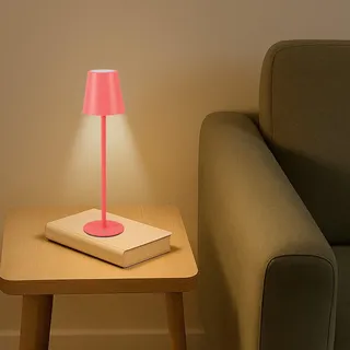 BEPER P207ILI206 Wiederaufladbare Tischlampe, kabelloses LED-Licht, einstellbare Intensität, Nachttischlampe, USB-Anschluss inklusive – tragbar für Schreibtisch, Nachttisch oder Außenbereich