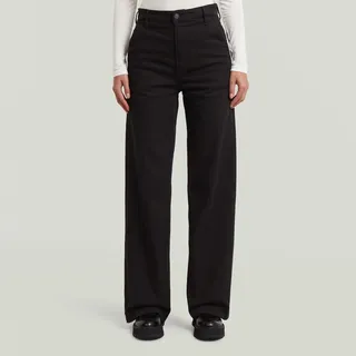 G-Star für Damen. D26432-E020-B564 Deck 2.0 High Loose Chino Hose schwarz (32/32), Lässig, Baumwolle