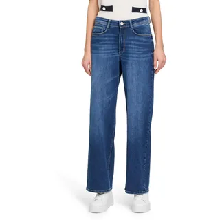 Betty & Co Damen High Waisted-Jeans mit weitem Bein 36, Blau