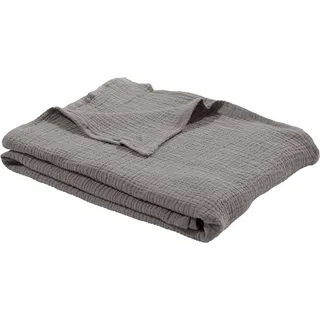 LeGer Home by Lena Gercke Wohndecke »HEVIN« Tagesdecke im Baumwoll-Crinkle-Effekt, Musselin, Kuscheldecke, grau