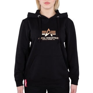 Alpha Industries New Basic Hoody Wmn Foil Print Kapuzensweat für Damen Black/Copper