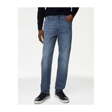 Mens M&S Collection Gerade geschnittene Stretch-Jeans - Grey Blue, Grey Blue, 102 cm Taille