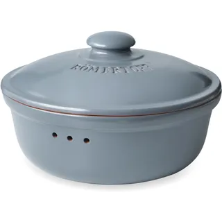 ROMERTOPF Römertopf Brottopf Rund Ø 30cm - Brotkasten Blau-Grau aus Keramik - Atmungsaktiver Tontopf für langanhaltende Frische von Brot und Brötchen