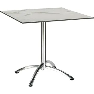 Gastro Uzal Tisch Firenze Silber/Marmor 80 x 80 cm - Grau