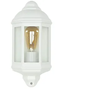 Licht-Erlebnisse Outdoor Wandleuchte Aluminium Glas H:36,0 cm E27 IP44 weiß