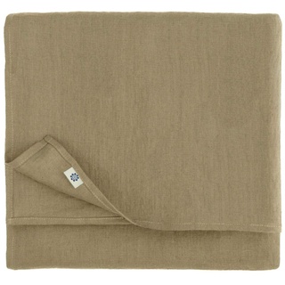 Linen & Cotton Tischdecke Stoff Tischtuch Tischwäsche Hygge -100% Leinen, Beige (140 x 200 cm) Festlich Rechteckig für Home Küche Esstisch Cafe Restaurant Hotel Deko Party Sommer