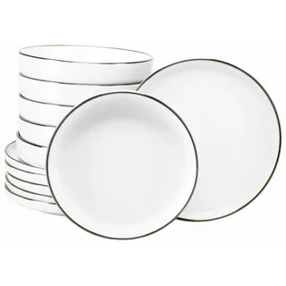 CreaTable Nordic Festive Tafelservice 12-tlg. weiß/gold