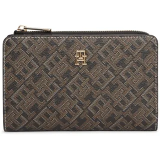 Tommy Hilfiger Geldbörse "TH ICON BIFOLD WALLET MONOPLAY" Damen Geldbeutel, Portemonnaie mit TH-Schmucklogo, schwarz kombiniert