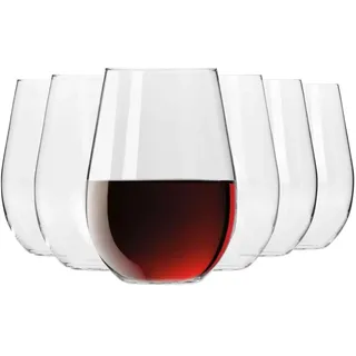Krosno Weingläser 6er Set, 580 ml, Harmony Kollektion | Große Gläser ohne Stiel, Bleifreies Kristall Weinglas mit großzügigem Volumen für trockene Weine, Spülmaschinenfest
