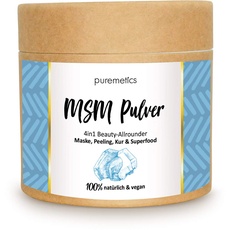 puremetics Zero Waste MSM Pulver (200g) Pflanzliches Schwefelpulver | 100% natürlich, vegan & plastikfrei | Für Haut, Haar, Immunsystem & als Superfood