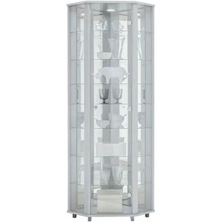 fif Möbel Eckvitrine Schränke weiß Eckvitrine Glasvitrine Glasvitrinen Schränke (595205)