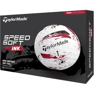 TaylorMade SpeedSoft Ink Golfbälle, rot