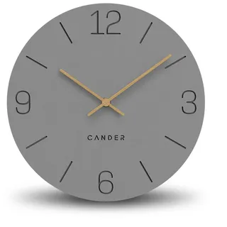 Cander Berlin MNU 2630 H Wanduhr MDF lautlos ohne Tickgeräusche 30 cm analog Wohnzimmer modern Vintage grau Holzzeiger