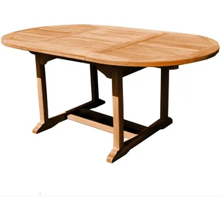 Teako Design Esstisch Teakholz Mantua Massivholz Wetterfest – Nachhaltiger Gartentisch aus FLEGT-lizenziertem Teak (180-240 cm x 120 cm)