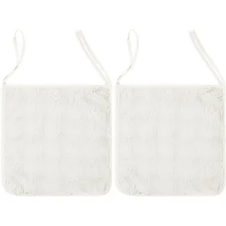 LY4U Packung mit 2 Stuhlkissen - 45x45cm Premium Soft Plüsch Fleece Sitzpolster mit rutschfest Rückenlehne und Verstellbaren Gurten - Warmer Komfort zum Essen, Büro, Rollstuhl
