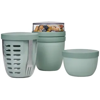 Mepal - Promotion-Set Pots Ellipse 3-teilig - Lunchpot 500 + 200 ml, Fruitpot 600 ml, Snackpot 350 ml - Essensbehälter, Joghurtbecher, to go Becher - Geeignet für Spülmaschine - Nordic Sage