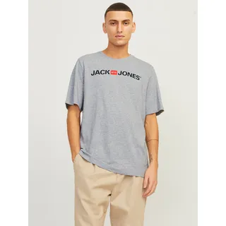 JACK & JONES Slim Fit T-Shirt Corp mit Logo in Light Grey-M