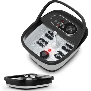 SNAILAX faltbares Fußbad mit Wärmefunktion für Zuhause | Shiatsu‐Rollenmassage, Blasen‐ & Rotlichtfunktion, einstellbare Temperatur 35‐48 °C, Zeitschaltfunktion