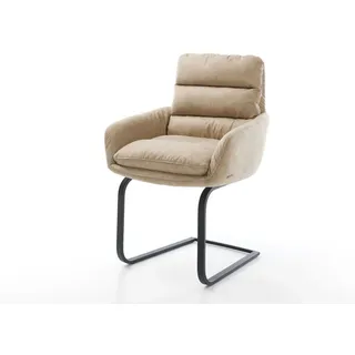 DeLife Freischwinger Abelia-Flex Mikrofaser beige