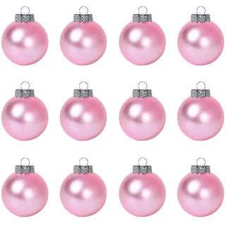 DIY-Weihnachtskugeln-Set für Kinder und Erwachsene – Weihnachtsschmuck für die Feiertage zum Basteln, Malen, Zeichnen, groß, 8 cm, rosa, matt, blank, 12er-Set