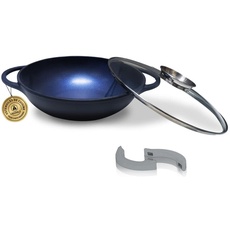 LAGUIOLE - Wok, 32 cm, Schwarz, Antihaftbeschichtung, Blau, Diamond-Induktion