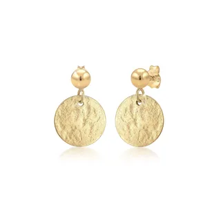 Elli Ohrhänger Plättchen Gehämmert goldfarben 925er Silber