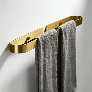 Handtuchhalter Ohne Bohren 40cm Handtuchhalter Gold Selbstklebend Premium Aluminium Bad Handtuchring Badezimmerzubehör für Badezimmer Küche