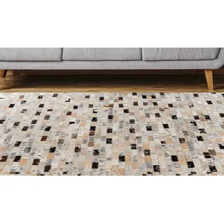 Padiro Lavin 525 Lederteppich 120 x 170 cm Schwarz/Mehrfarbig