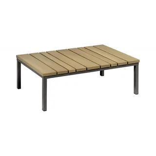 Sylt Holz Kaffeetisch 100 x 75 cm - 08 - grau metallic