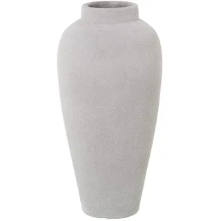 DRW Tischvase aus Keramik in hellem Ton, 17 x 35 cm