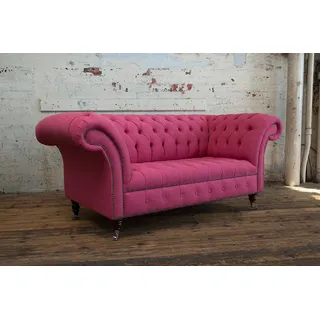 3+2 Sofagarnitur Chesterfield Textil Stoff Sofa Couchen Polster Set Garnituren - Rosa
