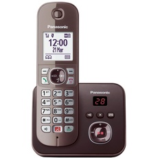 Panasonic KX-TG6861GA Schnurlostelefon mit Anrufbeantworter (Bis zu 1.000 Telefonnummern sperren, übersichtliche Schriftgröße, lauter Hörer, Voll-Duplex Freisprechen) mocca-braun