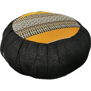 Feines Asianliving Thai Meditationskissen 40x17cm Sitzkissen Rund Schwarz Orange Thai Kissen Meditation Matte Matratze Kapok 301-E04 - Bunt