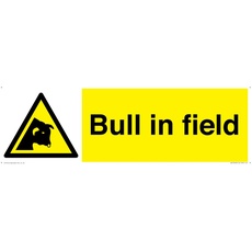 Bull in Field Schild – 450 x 150 mm – L41