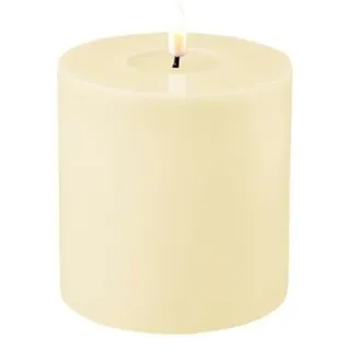 Deluxe Homeart - Stumpenkerze - Kerze - LED - Stearin - Farbe: Creme - 10 x 10 cm