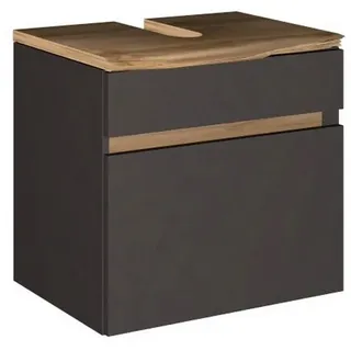 Xora Waschbeckenunterschrank , Graphitfarben, Grau, Eiche Wotan , Holzwerkstoff , 61x55x40 cm , Made in Germany , stehend, hängend , Badezimmer, Badmöbel, Waschbeckenunterschränke