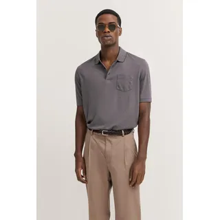 Poloshirt BUGATTI, Herren, Gr. L, 240, grau, 50% Baumwolle, 50% Polyester, unifarben, regular fit, ohne Ausschnitt, Bündchen, Shirts Poloshirt, mit Brusttasche