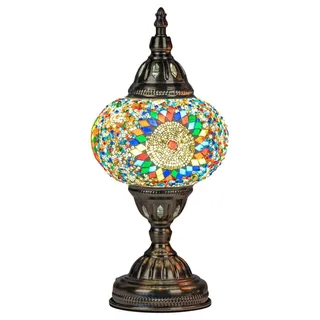 Formano Orientalische Tischlampe Mosaiklampe Marokko Lampe 34 cm aus Metall - Bunt