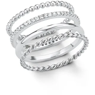 S.Oliver s.Oliver Ring für Damen, Sterling Silber 925, Zirkonia (synth.) Ringe Weiss