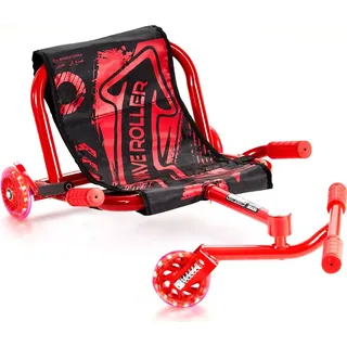 Vevor Kinderfahrzeug Dreirad Tragkraft 90kg, Drifter Trike Dreiradscooter 106x52x43cm, Aufsitz-Driftspielzeug für Kinder ab 10 Jahren, fährt auf allen harten Oberflächen im Innen- & Außenbereich, rot