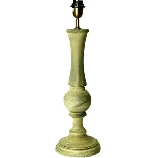 Tischleuchte Holz Latina Country Antik Grün Beige Gewischt Tischlampe 430110 ...