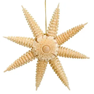 Christbaumschmuck Holzstern mit Ringelbäumchen Natur Ø 11cm NEU Weihnachtsbaum