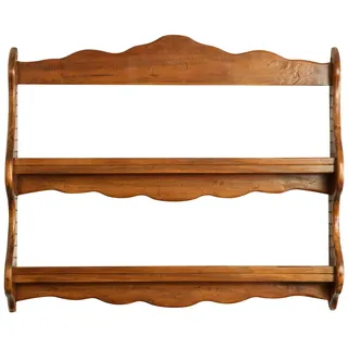 Biscottini Wandregal aus Holz 84,5 x 12 x 68,5 cm | Küchenregal für die Wand, natürliches Finish | Wandregal Made in Italy