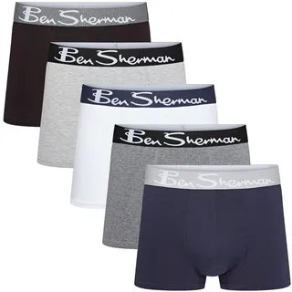 Ben Sherman Herren Poderick Badehosen, Grau/Schwarz/Marineblau/Anthrazit/Weiß, M EU